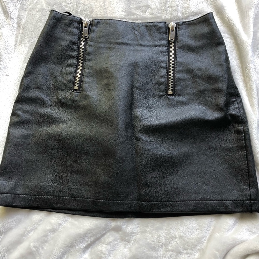 Black leather skirt